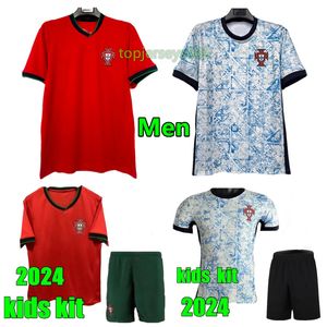 Yeni 2024 Portekizli Futbol Formaları Çocuk Futbol Kiti Portekizler Fernandes Bernardo Joao Felix Jersey Mens 2025 Portuguesa Gömlek 24 25 Portugueser Futbol Gömlek