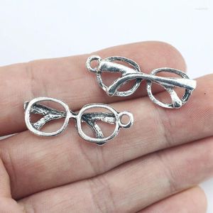 Takılar 10pcs 12 32mm Antika Gümüş Renkli Glasses Benzersiz Kolye Anahtarlık Ana Kolye DIY Mücevher Yapımı Toptan Satış