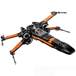 Блоки Звезды Космические войны Poe Xwing Истребитель Модель самолета Строительные кирпичи Moc 75102 Комплект игрушек для мальчиков Подарок детям Diy 230818 Drop Dhuks