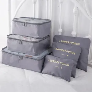 Depolama torbaları 6pcs Set Seyahat Kıyafetleri Su Geçirmez Taşınabilir Bagaj Organizatör Poşeti Paketleme Küp 9 Renkler Yerel Stok
