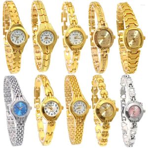 Relógios de pulso 10 pçs / lote misturado em massa bonito mulheres relógios senhoras menina relógio de aço inoxidável vestido de quartzo relógio de pulso presentes
