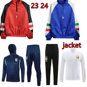 23 24 Italien-Trainingsanzug für Erwachsene, lange Jacke mit Reißverschluss, Sportbekleidung, Trainingsanzug, Fußball, 2023, 2024, Italien, Herren- und Kinder-Fußball-Trainingsanzüge