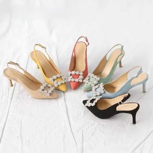 Slingback HBP Кожаная не-бренда мягкие насосы бриллианты свадебная обувь Уникальные роскошные каблуки для женщин