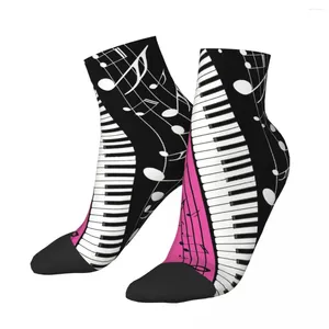 Erkek çoraplar mutlu ayak bileği piyano soyut anahtarlar müzik notaları harajuku yenilik mürettebat çorap hediye desen baskılı