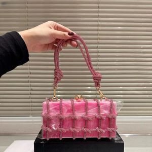 Сумка со сверкающими бриллиантами, ручная Роскошная дизайнерская сумка, сумка через плечо, супер сверкающая, взрывная и стильная, легко сочетается с одеждой, необходимый размер для ночного клуба, 20 см.