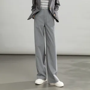 Женские брюки, женский костюм, весна-осень 2024, модель прямого кроя с высокой талией, утягивающие роскошные драпированные узкие расклешенные повседневные брюки