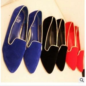 Botlar bayanlar ucuz retro düz büyük boyutlar 3348 sivri uçlu kapak topuklular hiçbir topuklu kadın tek ayakkabı batı yaz tarzı siyah kırmızı mavi