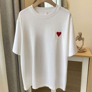 Klassische Frauenhemd Designer T-Shirts Frühling Sommer Casual Heart Sticker Grafik Tee Runde Hals Kurzarm Tops Are-Farbanpassungsgröße S-4xl