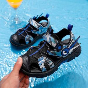 HBP Небрендовые новые летние детские пляжные сандалии для мальчиков, детская обувь, спортивные сандалии с закрытым носком и поддержкой свода стопы для мальчиков