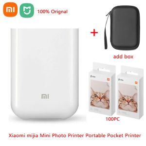 Stokta Kontrol Xiaomi Zink Mini Cep Yazıcı /Kağıt Set Self -Uygun Fotoğraf Baskı 3inch Mijia Uygulama Destek DIY Paylaş Hızlı Dropship