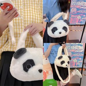 Omuz Çantaları Şık Panda Head Bag Peluş Tote Küçük eşyaları taşımak için mükemmel