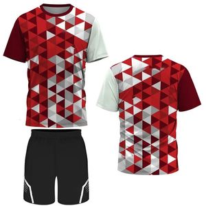 Badminton tshirt ve şort seti tenis futbol antrenmanı üniforma yaz açık hava sweatshirt nefes alabilir ışık 240315