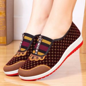 Ayakkabılar Bahar Kadın Loafers Yumuşak Yuvarlak Toe Mom Pekin Kumaş Ayakkabı Platformu Vintage Ayakkabılar Serpekler Bale Daireler Orta İklear