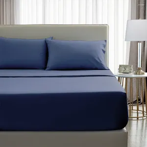 Yatak takımları tam boy mikrofiber yatak çarşafları set 4 parça 1 düz tabaka takılmış 2 yastık kozası derin cepler gri