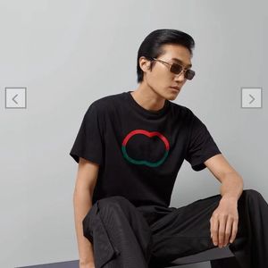 Мужская дизайнерская футболка, модная черно-белая футболка с коротким рукавом высокого качества, роскошная хлопковая футболка с буквенным узором XS-5XL