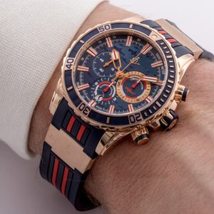 Relojes montre lüks orijinal ulysses nardins lüks lüks izle çekiç başı köpekbalığı maxi deniz dalgıç kronograf saatler yüksek kaliteli tasarımcı erkekler izlemek dhgate yeni