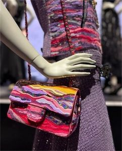 Bolsa de designer CF bolsa mensageiro fashion, 10A de alta qualidade, bolsa de pérola gradiente de cor mágica tecida à mão.c59