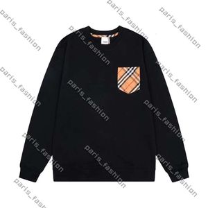 Burberyy свитер для мужчин и женщин, толстовка с капюшоном, дизайнерский свитер в клетку, футболка с длинными рукавами и карманами для мужчин и женщин Bur 453