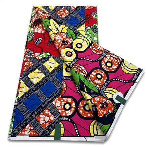D gerçek Afrika gerçek balmumu baskı kumaş yumuşak% 100 pamuk ankara balmumu kumaş moda süper batik 6 metre pagne elbise 240309