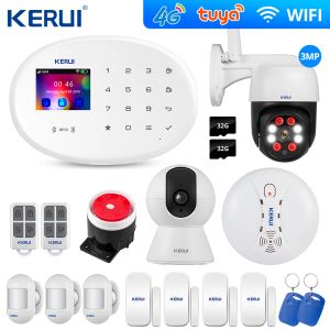 Kitler Kerui W204 4G Ev Alarm Kiti Tuya Wifi GSM Ev Alarmı 3MP Açık Kamera Hareket Algılama Hırsız Güvenlik Akıllı Ev