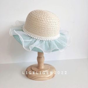 Beralar Çocuk Yaz Hasır Şapkası Anti-Gün-Gün-Gün-Prenses Bag Bag Beach Cap Sun Girls Caps Fascinator Hats Sombrero Pescador