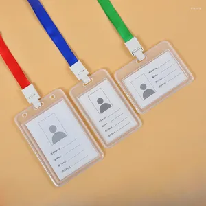 Depolama torbaları Beyaz şeffaf plastik Renkli Halat İş Kartı Personeli Anaokulu Aktarım Kimlik Etiket Etiketi Göğüs Plakası