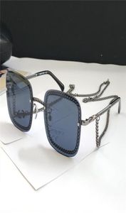 WholeNew модные дизайнерские солнцезащитные очки с цепочкой, квадратные безрамные соединительные линзы, защитные очки uv400, популярные продажи sungla7399209