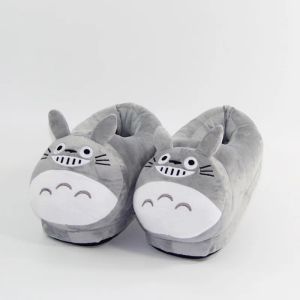 Bot 28cm anime komşum totoro peluş peluş terlik yumuşak doldurulmuş kapalı ayakkabılar kış ve erkek için sıcak