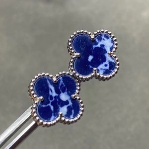15mm Lüks Marka Yonca Küpe Tasarımcı Mücevherleri Kadınlar için İnci Annesi 18K Altın Çiçek Oorbellen Numaralar Küpe Kulak Yüzükleri Brincos Küpe Kadın