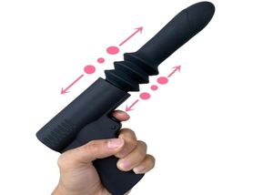 Секс-пистолет, фаллоимитатор-массажер, игрушка для взрослых, автоматический телескопический вибратор для женщин и мужчин, точка G, анальная киска, мастурбация 2201153654414