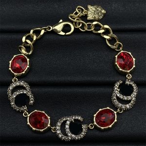 Braccialetti di design di alta qualità gioielli di lusso da donna braccialetto con doppia lettera vintage braccialetti con pietre preziose grandi regalo di gioielli spedizione gratuita zh190 E4