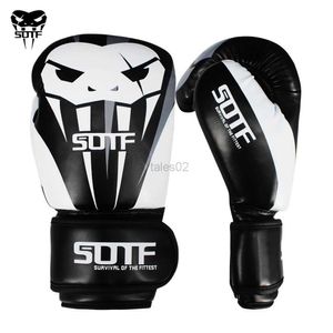 Equipamento de proteção SOTF Adultos MMA Cobra venenosa luvas de boxe pretas MMA Tiger Muay Thai luvas muay thai luva de luta de boxe Sanda pads luvas de caixa yq240318