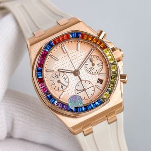 Erkekler İzle Otomatik Mekanik Hareket Tasarımcısı Saatler Erkek 37mm Paslanmaz Çelik Gökkuşağı Çemberi Sapphire Business Wristwatch Su Geçirmez Bilezik