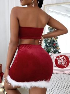 Bras setleri viqwqii kadınlar Noel Bayan Claus kostüm elbise Noel Baba Takım Seksi Cosplay Party Fantezi