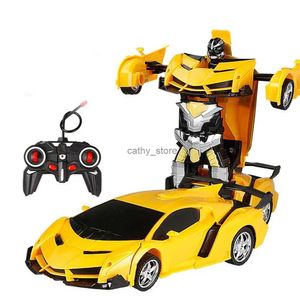 Elektrik/RC Araba 1 18 Uzaktan Kumanda Dönüştürücü Araba Tek düğmeli Deformasyon Robot Arabalar 3-11 Yaşındaki Çocuklar İçin Oyuncaklar Boysl2403 için Hediye Oyuncakları