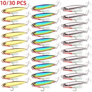 1030pclot metal döküm jig kaşık 60g 40g 30g lures kanca döküm ile set balık deniz bas balık avı yapay yem 240313