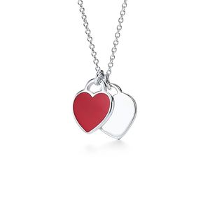 Aşk Kolye Tasarımcı Takı Paslanmaz Çelik Kolye Zarif Çift Kalp Mini Kolye Moda Moda Moda Moda Moda Mücevher Mücevher