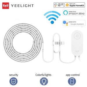 Kontrol Yeelight RGB Akıllı LED Işık Şeridi 1S 110V 220V WiFi Uzaktan Kumanda Akıllı Aurora 2m Google Assistant Mijia Uygulaması ile Çalışma