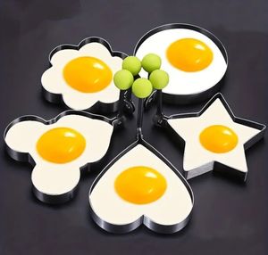 Eğlenceli şekiller Yumurta kalıp seti - çocuklar ve yetişkinler için yapışmaz, ısıya dayanıklı kızarmış yumurta halkaları kahvaltı - 5 paket