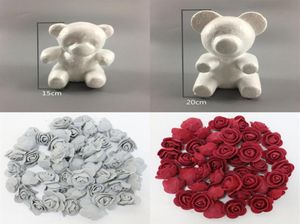 Yapay Çiçek Gül Diy Beyaz Köpük Ayı Kalıp Teddy Valentine039s Günü Hediyeler Doğum Günü Partisi Düğün Dekorasyon El Sanatları Bütün6036604