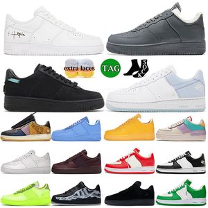 Designer Nike Air Force airforce 1 One Women Mens Running Shoes TS Cactus Jack Goost Grey University Gold Green Skeleton OW Volt 【code ：L】Platform Sneakers Trainers