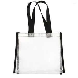 TOTES Clear Tote Çanta Pvc Plaj Çantası Alışveriş Çantası Ayakkabı Giysileri İçin Kulplarla