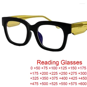 Güneş Gözlüğü Anti Mavi Işık Okuma Gözlükleri Kadın Tasarımcı Meydanı Reçeteli gözlükler 0 ila 6 büyüteç