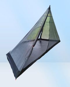 Ultralight Piramit Çadırları İç Çadır Açık Çubuksuz Yaz Örgü Çadır Taşınabilir Sırt Çantalık Yürüyüş Kamp Teepee Çadır 2205186230060