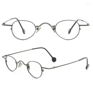 Güneş gözlüğü Çerçeveleri Yuvarlak Kadınlar Vintage Metal Gözlük Çerçeve Erkek Optik Gözlükler Retro Oval Hafif Gümüş Gri Reçete Gözlük