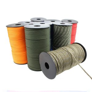 Paracord 100m 7 Strand 550 Paracord Halat 4mm Açık Mekan Kamp Hayatta Kalma Ekipmanları Paraşüt Kablo Şemsiye Çadır Kiracı