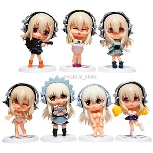 Anime Manga SUPERSONICO sette stili di abbigliamento costumi da bagno cameriera Mini figurine di bambole Set garage anime Modello con collezione di giocattoli in pvc regali hobby 240319