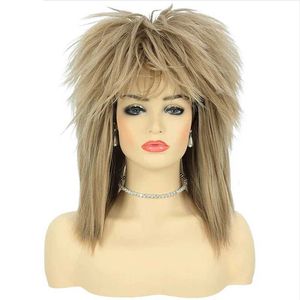 Sentetik peruk cosplay perukları saçjoy 80s tina diva kostüm peruk kadınlar için büyük saç sarışın rocker kefal peruklar glam punk rock rock yıldız cosplay wig 240328 240327