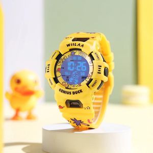 Wiilaa çocuk izle küçük sarı ördek sevimli elektronik saat çocuk oyuncakları aydınlık su geçirmez izleme hediyesi erkek ve kızlar için 240305