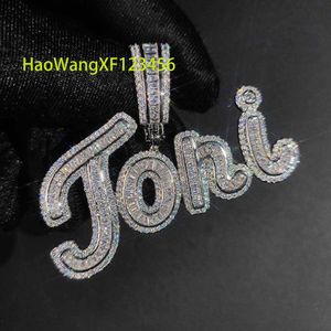 Moda hiphop mücevher buz çıkış adı kolye altın dikilmiş mektup cazibe kolye diy özel özel isim moissanite kolye